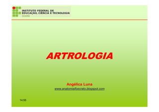 ARTROLOGIA

                 Angélica Luna
         www.anatomiaifcecrato.blogspot.com


14:55
 