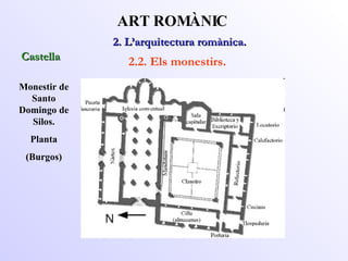 2. L’arquitectura romànica.  ART ROMÀNIC 2.2. Els monestirs. Monestir de Santo Domingo de Silos. Planta (Burgos) Castella 