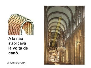 A la nau
s'aplicava
la volta de
canó.
ARQUITECTURA
 