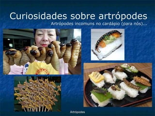 ArtrópodesCuriosidades sobre artrópodesArtrópodes incomuns no cardápio (para nós)...  