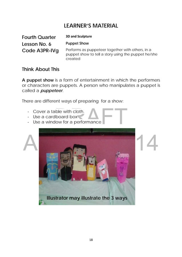 K TO 12 GRADE 3 LEARNING MATERIAL IN ARTS