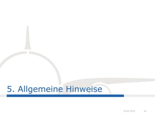 In die Unternehmensstruktur integrieren!
 Sie selbst müssen begeistert sein!
 Holen Sie sich produktionsnahe Mitarbeiter ins Boot!
 Eigenständige Budgetverantwortung
 Sprudeln Sie vor Ideenreichtum!
 Motivieren Sie sich selbst und halten Sie durch!
 Rückschläge gehören dazu!
 Gehen Sie als Vorbild voran!
 Tauschen Sie sich aus!
14
27.05.2015Praxisbericht
Allgemeine Hinweise
 