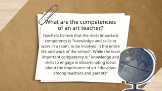 Competencies of an Art Teacher in Elementary | PPTX