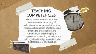 Competencies of an Art Teacher in Elementary | PPTX