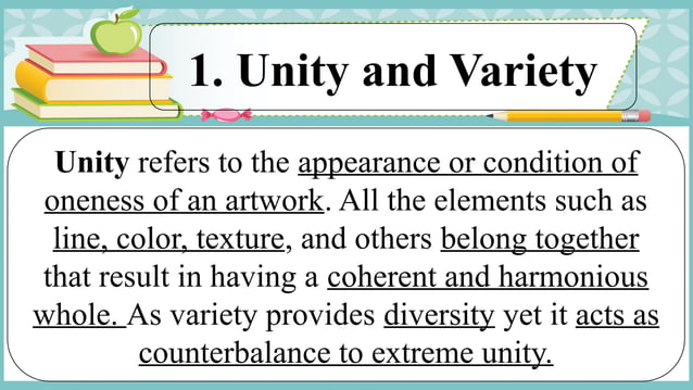 ELEMENTS OF ARTS AND 6 PRINCIPLES OF DESIGN. | PPTX