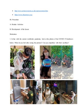 Arts 10 expressionism lesson exemplar | DOCX