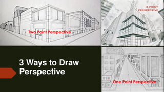 3 Ways to Draw
Perspective
Two Point Perspective
One Point Perspective
 