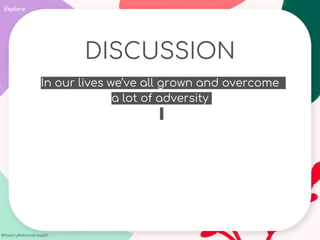 #Poetry4MentalHealth
DISCUSSION
In our lives we’ve all grown and overcome
a lot of adversity
Explore
 