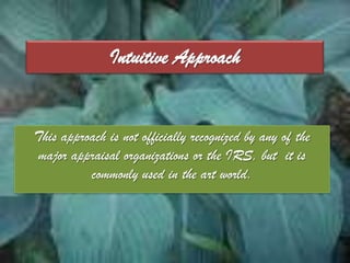 Art ValuationArt valuation, an art-specific subset of financial valuation, is the process of estimating the potential market value of works of artand as such is a financial rather than an aesthetic concern. Art valuation involves comparing data from multiple sources such as art auction houses, private and corporate collectors, curators, and specialized analysts to arrive at a value.