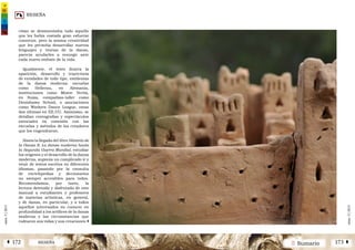 2 SumarioRESEÑAÁ 172 173 Â
núm.5|2013
núm.5|2013
RESEÑA
cómo se desmoronaba todo aquello
que les había costado gran esfuerzo
construir, pero la misma creatividad
que les permitía desarrollar nuevos
lenguajes y teorías de la danza,
parecía ayudarles a resurgir ante
cada nuevo embate de la vida.
Igualmente, el texto ilustra la
aparición, desarrollo y trayectoria
de entidades de todo tipo, emblemas
de la danza moderna: escuelas
como Hellerau, en Alemania,
instituciones como Monte Verità,
en Suiza, compañías-taller como
Denishawn School, o asociaciones
como Workers Dance League, estas
dos últimas en EE.UU. Asimismo, se
detallan coreografías y espectáculos
esenciales en conexión con las
escuelas y métodos de los creadores
que los engendraron.
Hasta la llegada del libro Historia de
la Danza II. La danza moderna hasta
la Segunda Guerra Mundial, estudiar
los orígenes y el desarrollo de la danza
moderna, suponía un complicado ir y
venir de textos escritos en diferentes
idiomas, pasando por la consulta
de enciclopedias y diccionarios
no siempre accesibles para todos.
Recomendamos, por tanto, la
lectura detenida y disfrutada de este
manual a estudiantes y profesores
de materias artísticas, en general,
y de danza, en particular, y a todos
aquellos interesados en conocer en
profundidad a los artífices de la danza
moderna y las circunstancias que
rodearon sus vidas y sus creaciones.|
 