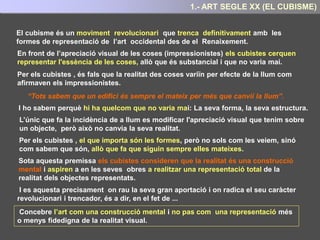 Així doncs, en aquesta pintura Munch, avança allò , que anys més tard faran els
expressionistes:
Converteix la pintura en un vehicle de
comunicació dels sentiments del pintor, més que
no pas una representació de la realitat.
Un pas més en la pintura, en el seu camí per
dissociar-se de la còpia mimètica de la realitat.
Un camí que ja havien iniciat Van Gogh i Cèzanne
en les darreries del segle XIX, havien continuat
els fauvistes a principis del segle XX ( l’autonomia
del color respecte a la forma) i culminaria amb
l’arribada de l'abstracció.
Un trencament amb la realitat que dotarà a la
pintura en particular i a l’art en general, de
noves i majors capacitats expressives.
“El crit” a més de representar els sentiments del propi autor, també es pot interpretar, en un
sentit més ampli, com una metàfora visual de la soledat i l’angoixa de l’home en la societat
moderna. (vessant social de l’expressionisme)
PAU17
PAU17
PAU17
PAU17
4.- ART SEGLE XX : L’EXPRESSIONISME
OBRES PAU 2017
 