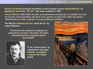 Giacomo Balla: Nena corrent al balcó (1912)
Umberto Boccioni. Càrrega dels llancers (1915)
- Tecnicament utilitzen en pintura una amplia gama de colors, i la tècnica del divisionisme,
el simultaneisme per expressar el moviment
7.- ART SEGLE XX: EL FUTURISME
 