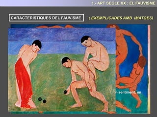 COMPOSICIÓ IV
Composició IV és una de les pintures de Kandinski on podem observar la intencionalitat del
pintor d’abandonar la figuració per provocar a traves dels colors i les formes una emoció en
l’espectador.
És una obra de transició cap a l’abstracció, donat que encara podem observar en ella certs
elements que per les seves formes remeten a objectes de la natura (muntanya, castell,
barques...) tot i que la intencionalitat del pintor ja no es representar aquests.
Kandinsky el que vol és que
l’espectador es limiti a la
contemplació dels colors, les
línies i les formes, i desenvolupi
una emoció, un sentiment
Aquesta intencionalitat de
Kandinsky de dirigir-se més
que a la vista, dirigir-se
directament a l’ànima, a la
sensibilitat de l’espectador
queda palesa en que
prescindeix del títol.
PAU17
PAU17
OBRES PAU 2017
6.- ART SEGLE XX: L’ABSTRACCIÓ
 