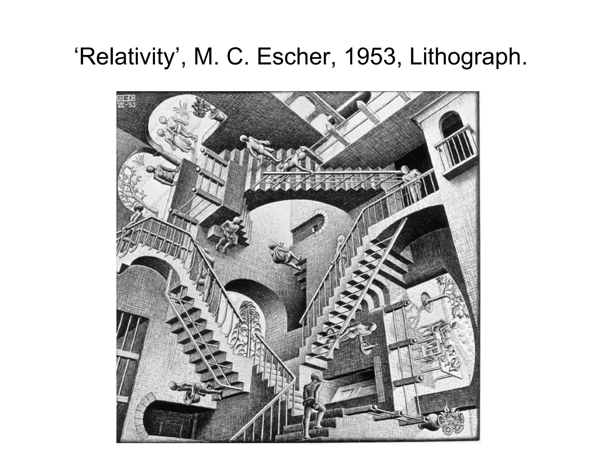 ‘ Relativity’, M. C. Escher, 1953, Lithograph.  