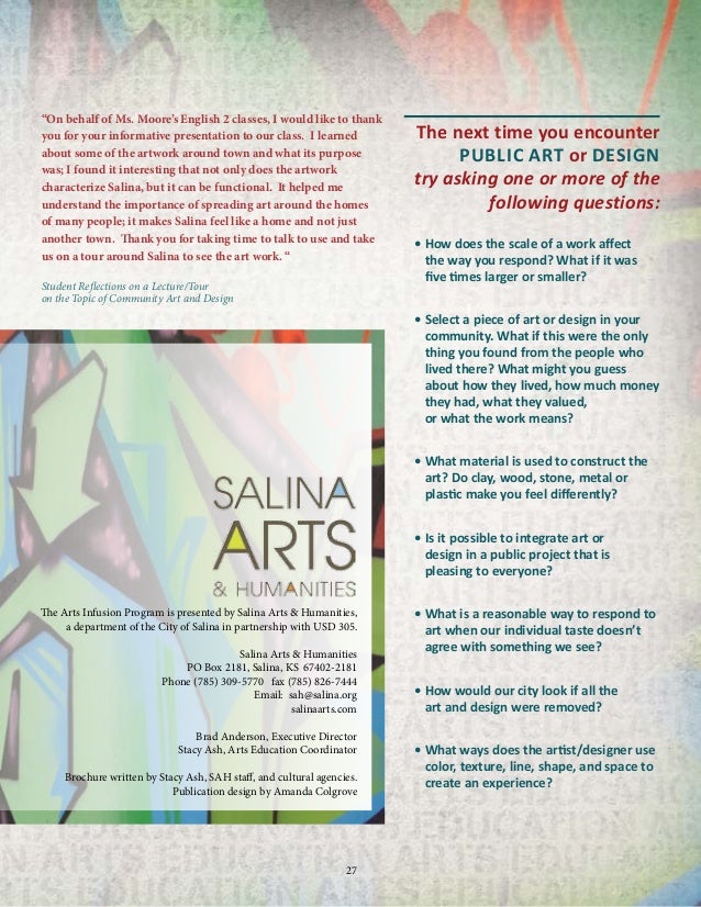 city of salina arts infusion program pleasing instructional flyer