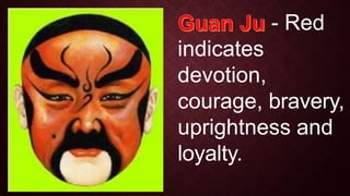 - Red
indicates
devotion,
courage, bravery,
uprightness and
loyalty.
 