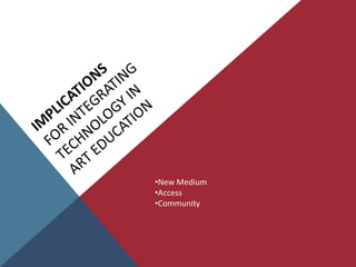Technological advancements have enabled everyday people to become equipped with the tools to make what they want, when they want, all by themselves (Bull & Garofalo, 2009; Hendrix, 2008). Introduction: Implications for EducationWhether we agree that “the world is flat” (Friedman, 2005) or that our future workforce needs “a whole new mind” (Pink, 2005), a global market is begging for originality and innovation to flourish from modern technology capabilities.