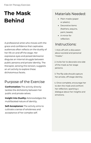 Mask Activity Art Therapy Exercises and Worksheets.pdf