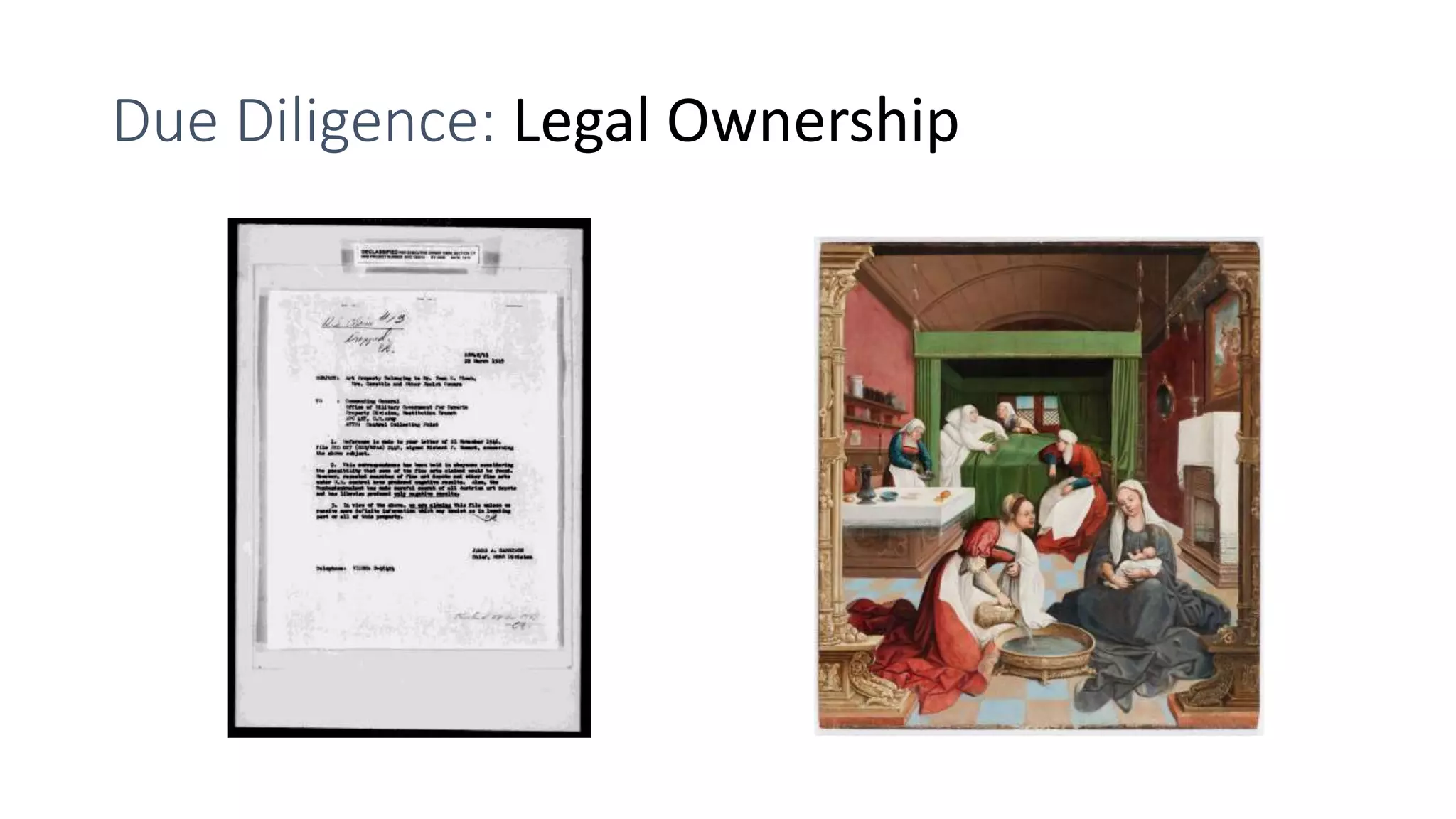 Due Diligence: Legal Ownership
 