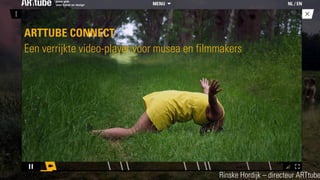 ARTTUBE CONNECT
Een verrijkte video-player voor musea en filmmakers
Rinske Hordijk – directeur ARTtube
 