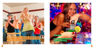 Школа современных танцев
                                                                           Бар, ночной клуб
     Описание: проведение выездных и регулярных занятий, соревнований
     и мастер-классов по различным направлениям танцевального искусства.   Описание: яркая ночная жизнь курорта.
     Место: студии ART UP PLACE, ART UP HALL.                              Место: студии ART UP PLACE.




30                                                                                                                 31
 