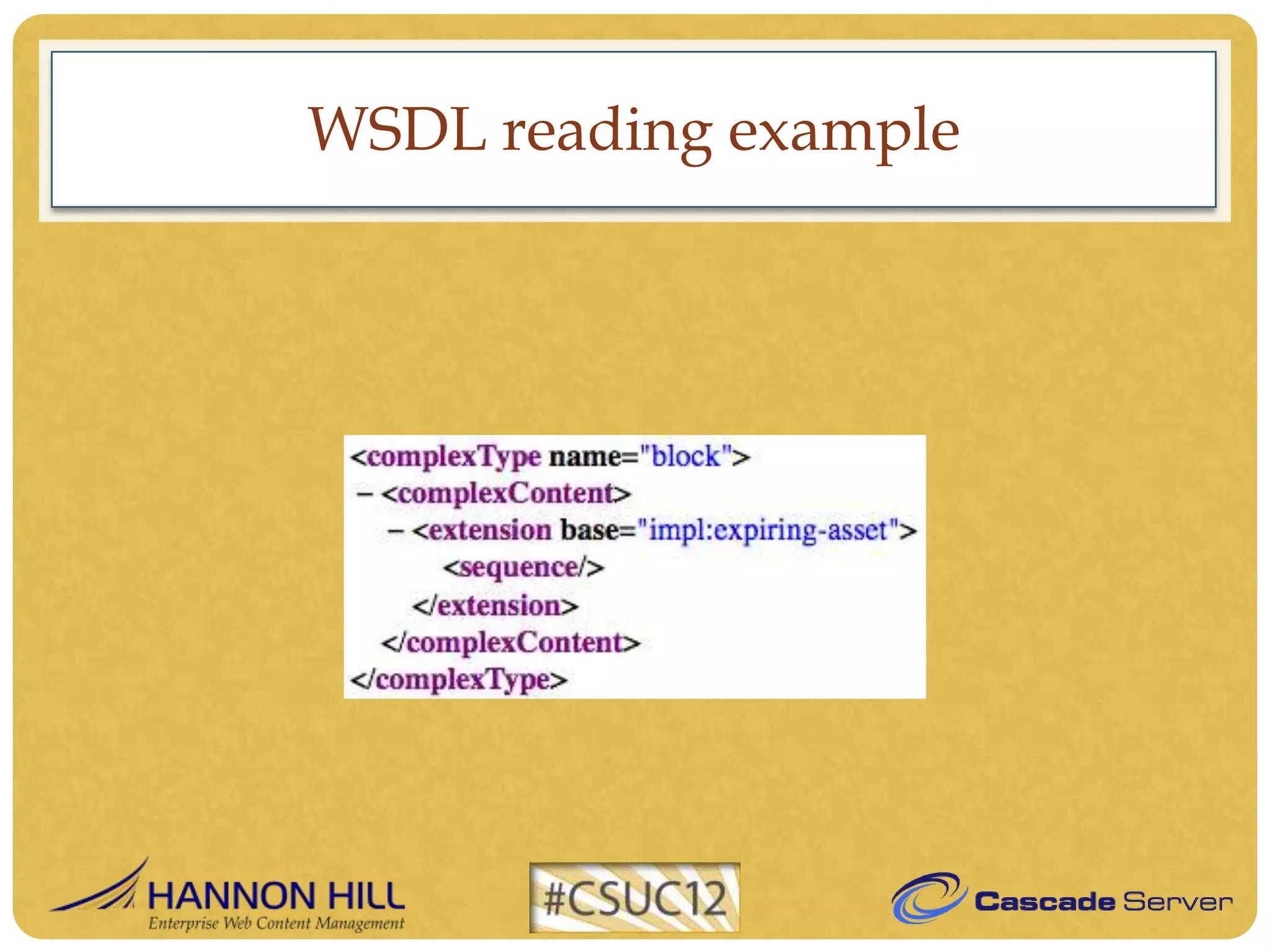 WSDL reading example
 