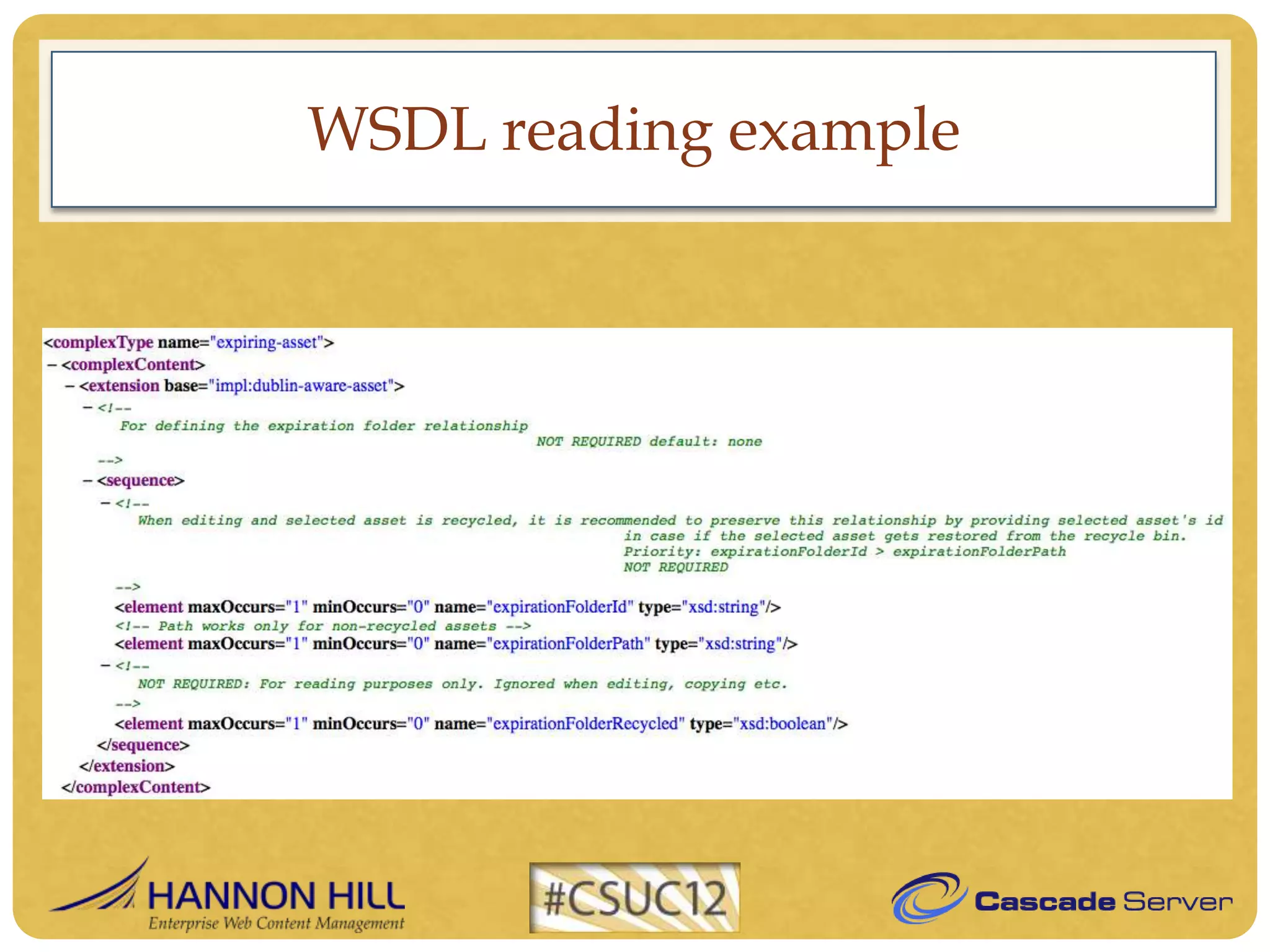 WSDL reading example
 