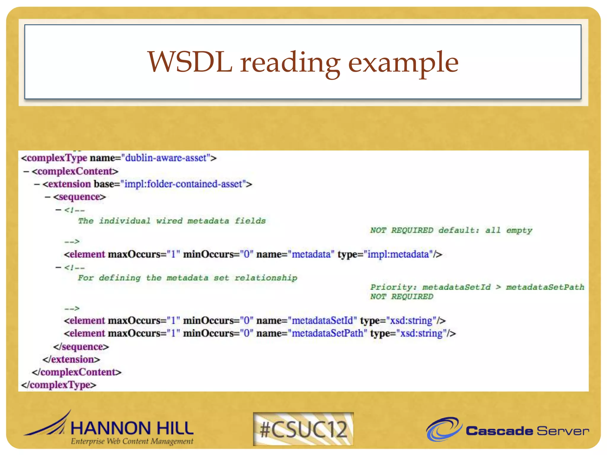 WSDL reading example
 