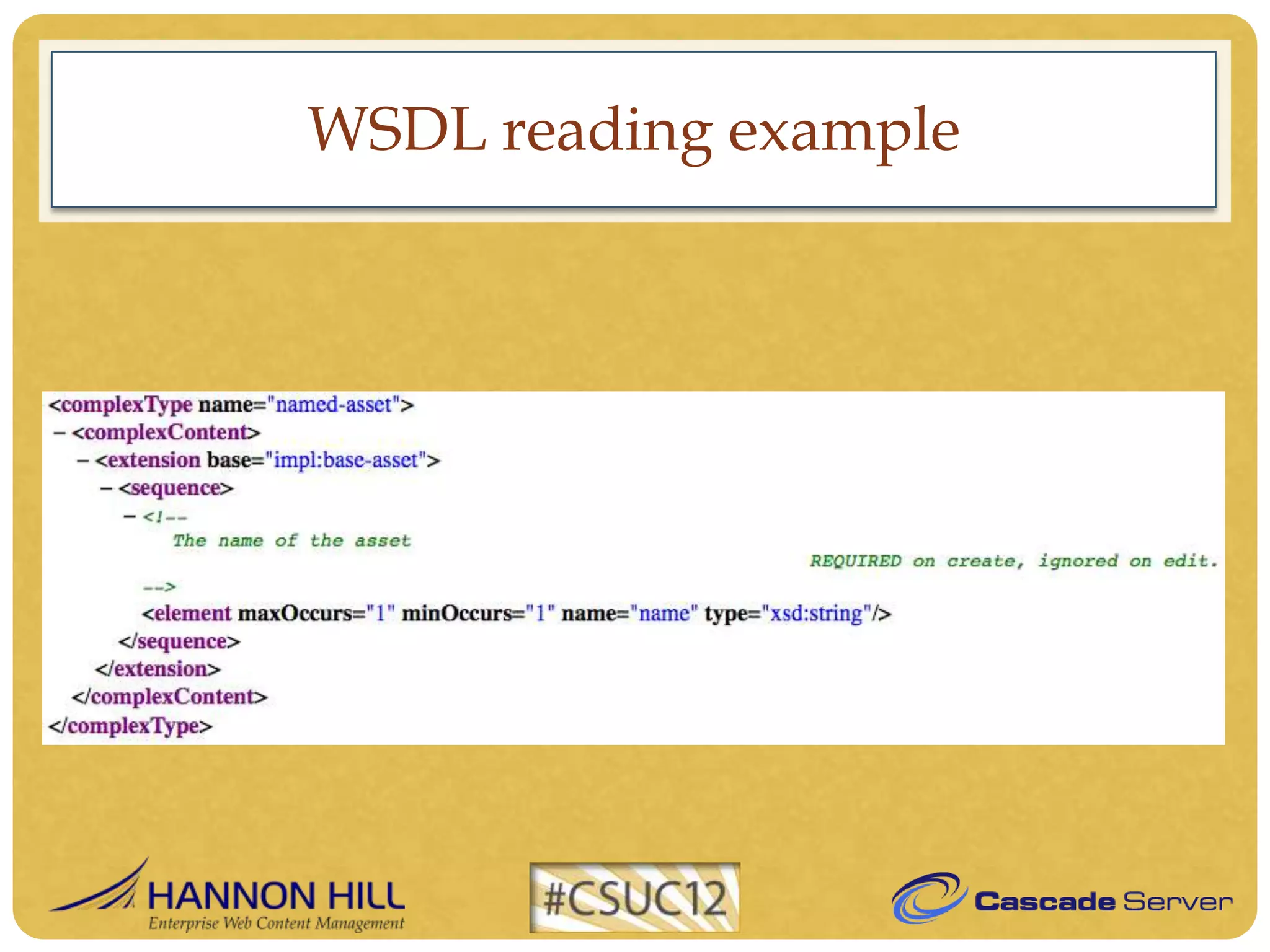 WSDL reading example
 