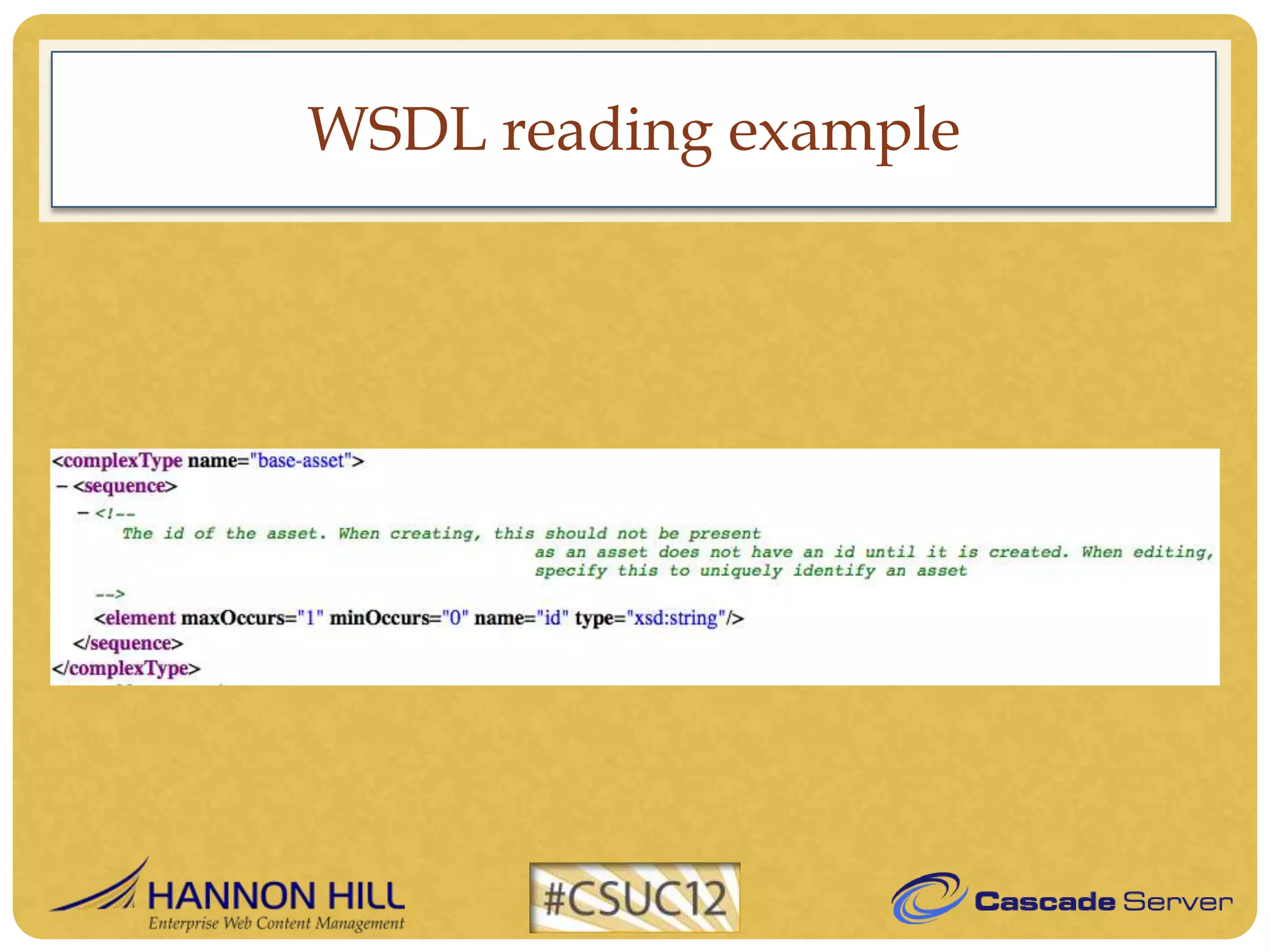 WSDL reading example
 