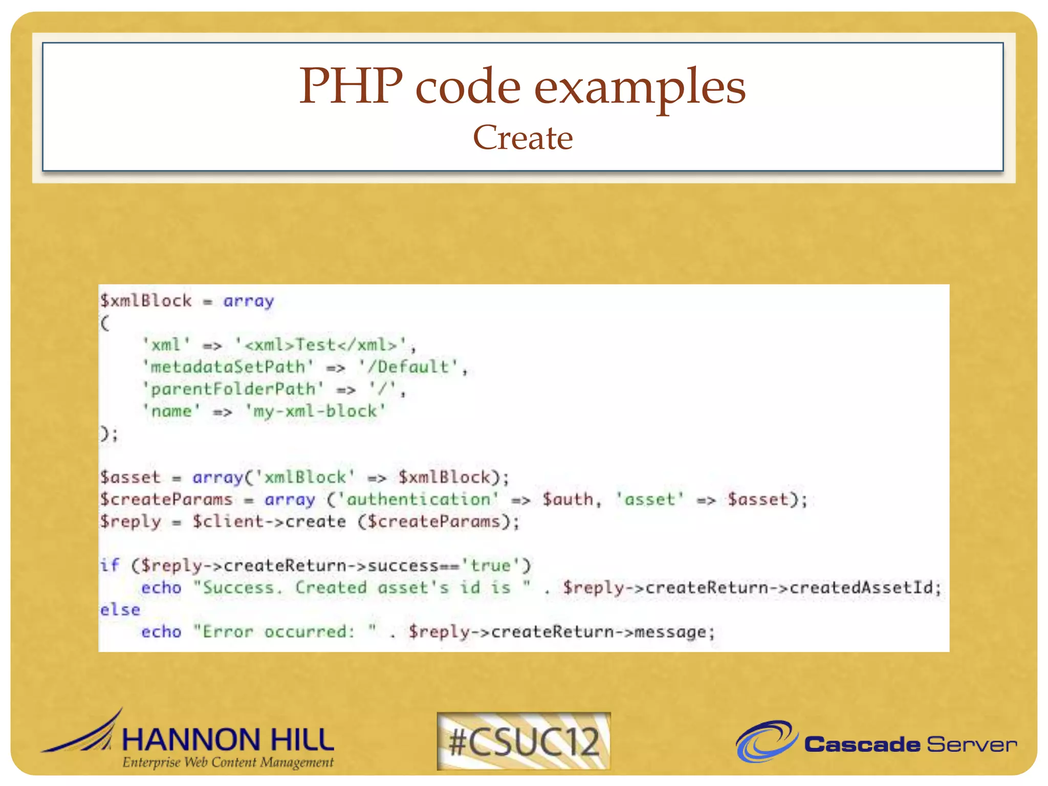 PHP code examples
      Create
 