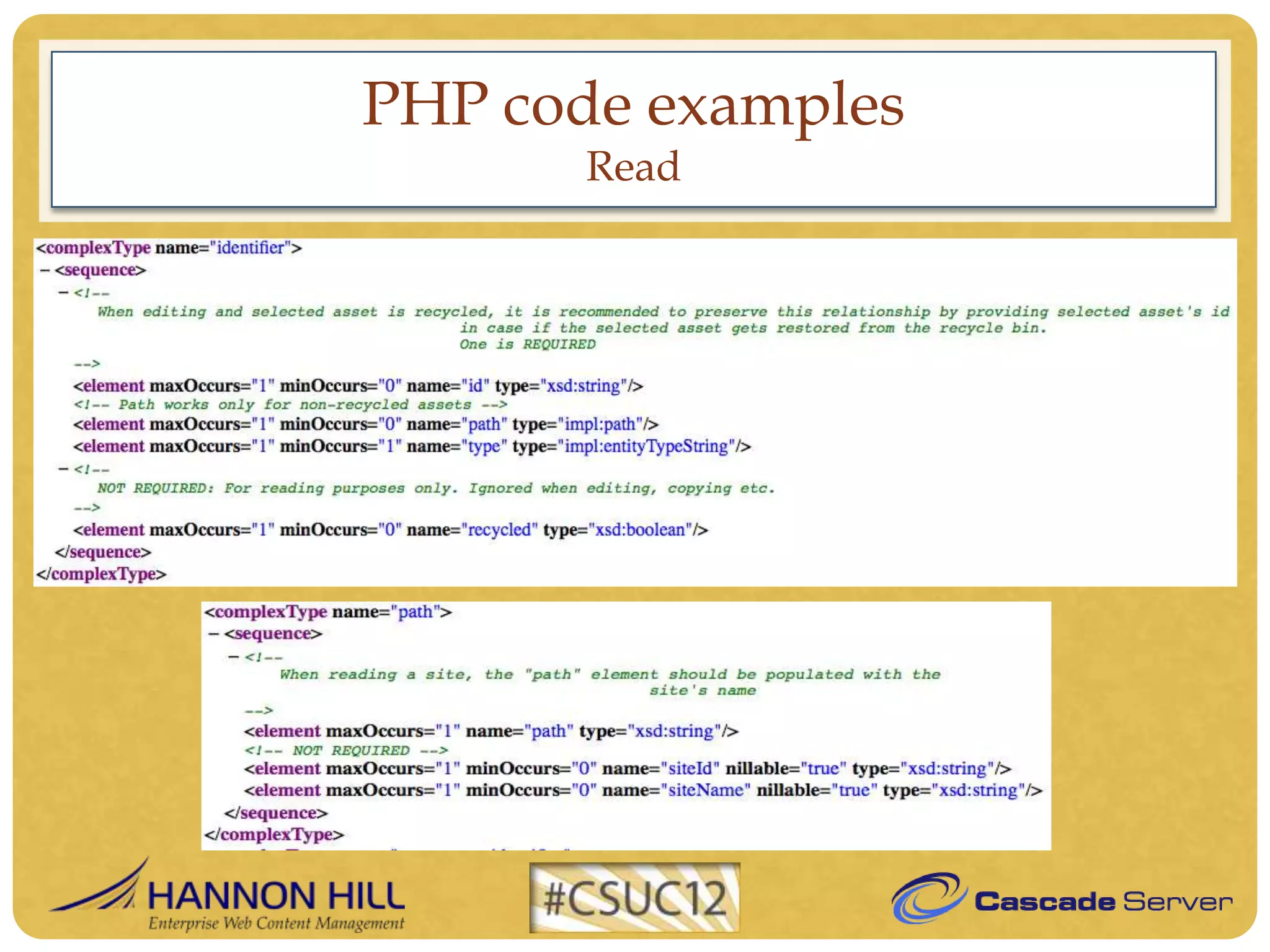 PHP code examples
       Read
 