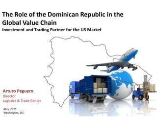 Logistic & Trade Center
The Role of the Dominican Republic in the
Global Value Chain
Investment and Trading Partner for the US Market
Arturo Peguero
Director
Logistics & Trade Center
May, 2015
Washington, D.C.
 