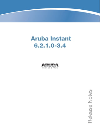 Aruba Instant
6.2.1.0-3.4
Release
Notes
 