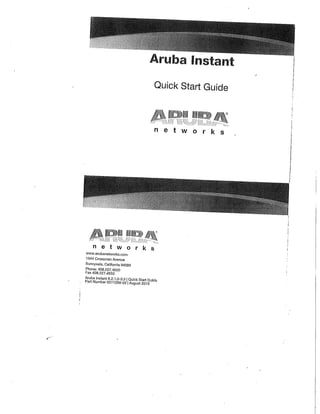 Aruba instant AP quick-startup