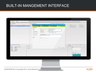 CONFIDENTIAL © Copyright 2015. Aruba Networks, Inc. All rights reserved
BUILT-IN MANGEMENT INTERFACE
 