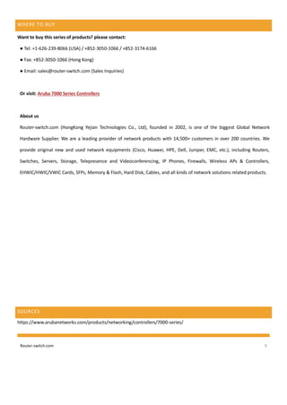 Aruba 7000 Series Mobility Controller Data Sheet | PDF