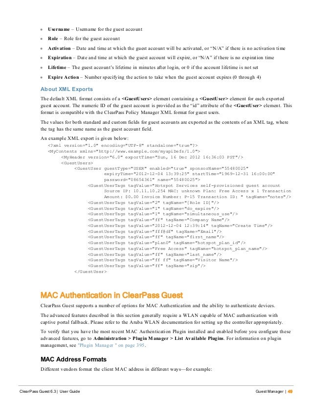 aruba clearpass guest 6 3 user guide aruba address format