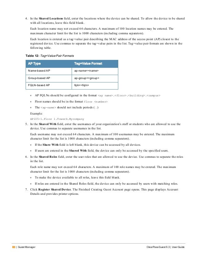 aruba clearpass guest 6 3 user guide aruba address format