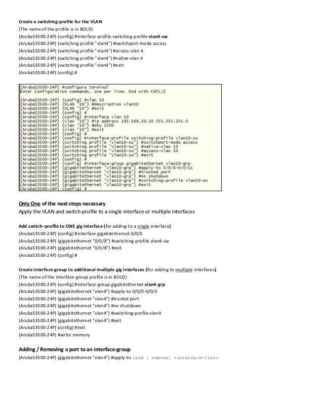Aruba mobility access switch useful commands v2