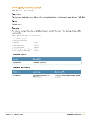 Aruba OS 6.3 Command Line Interface Reference Guide