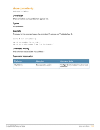 Aruba OS 6.3 Command Line Interface Reference Guide