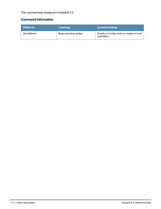 Aruba OS 6.3 Command Line Interface Reference Guide