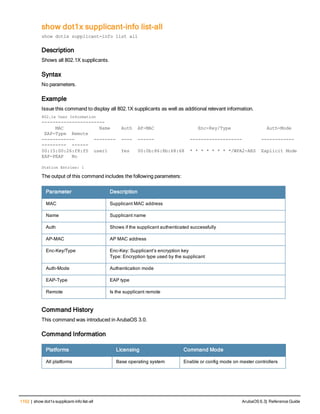 Aruba OS 6.3 Command Line Interface Reference Guide