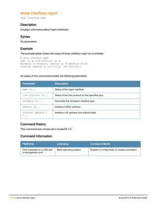 Aruba OS 6.3 Command Line Interface Reference Guide