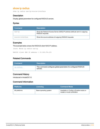 Aruba OS 6.3 Command Line Interface Reference Guide