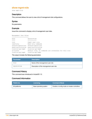 Aruba OS 6.3 Command Line Interface Reference Guide