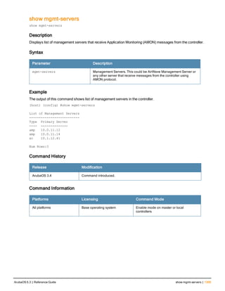 Aruba OS 6.3 Command Line Interface Reference Guide