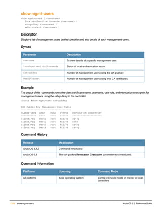 Aruba OS 6.3 Command Line Interface Reference Guide