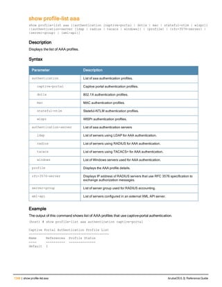 Aruba OS 6.3 Command Line Interface Reference Guide